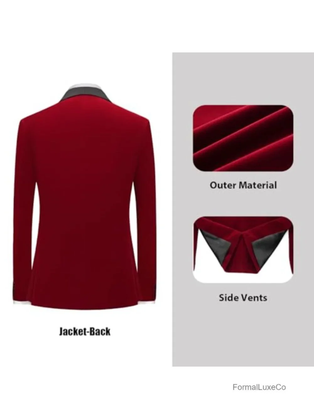 Men's Velvet Blazer Shawl Lapel One Button Tuxedo Jacket Slim Fit Satin Lapel